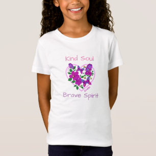 Kind Soul Brave Spirit Wild Freie Blume Herz T-Shirt