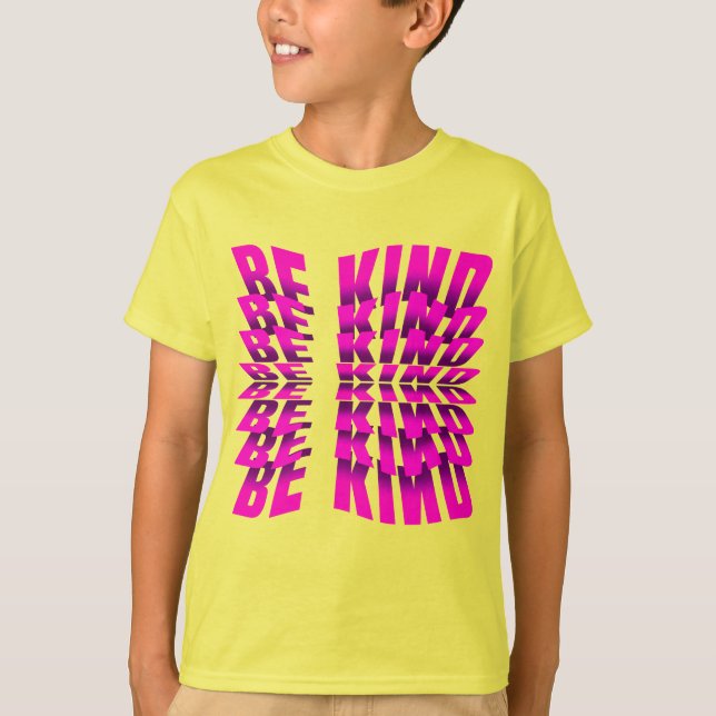 KIND TEXT EFFECT PINK TYPOGRAPHIE T-Shirt (Vorderseite)