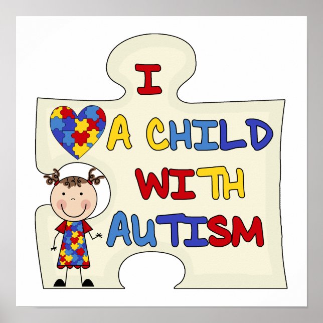 Kind WIth Autism Brünett Girl 2 Poster (Vorne)