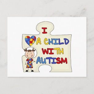 Kind WIth Autism Brünett Girl 2 Postkarte