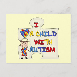 Kind WIth Autism Brünett Girl 2 Postkarte