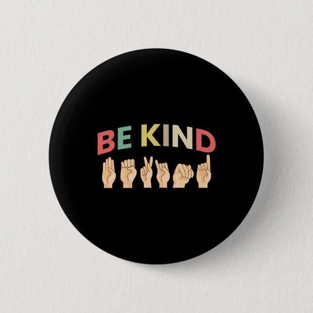 Kind-Zeichen-Sprache Button (Vorderseite)