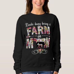 Kinda beschäftigt, ein Bauer und eine Kuh-Mama lus Sweatshirt