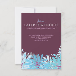 KINDA BLUE FLOWERS Bat Mitzvah Party Card Einladung