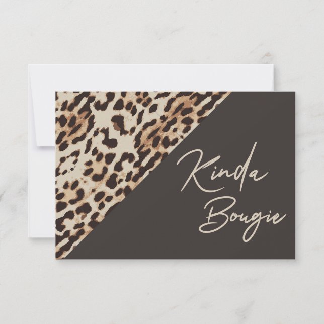 Kinda Bougie Brown Leopardprint Dankeskarte (Vorderseite)