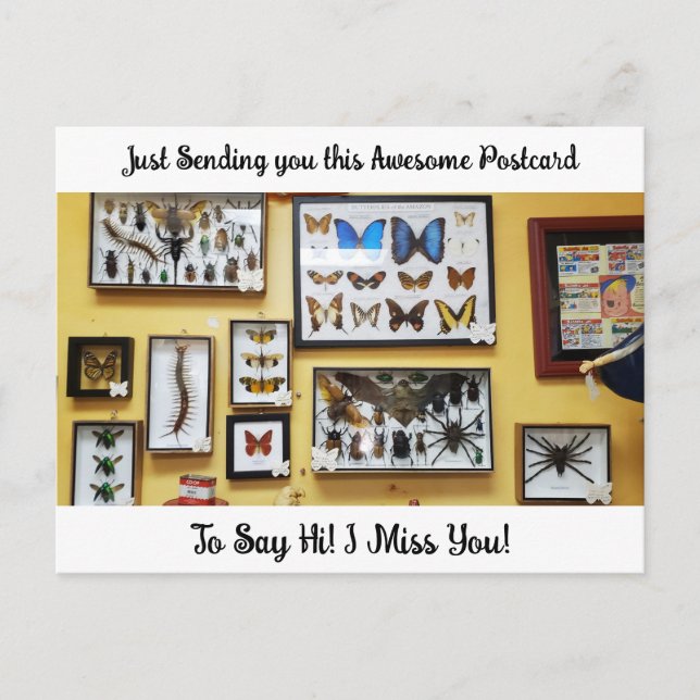 Kinda Creepy "I Miss YOU" Sprichwort Hi Postcard Postkarte (Vorderseite)