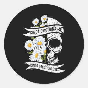 Kinda Emotional Kinda Emotionless Tal Health Runder Aufkleber