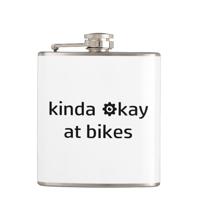 Kinda Okay bei Bikes Flachmann (Vorderseite)