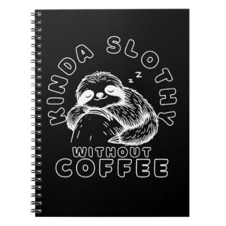 Kinda Slothy Ohne Kaffee Funny Sleeping Sloth Notizblock