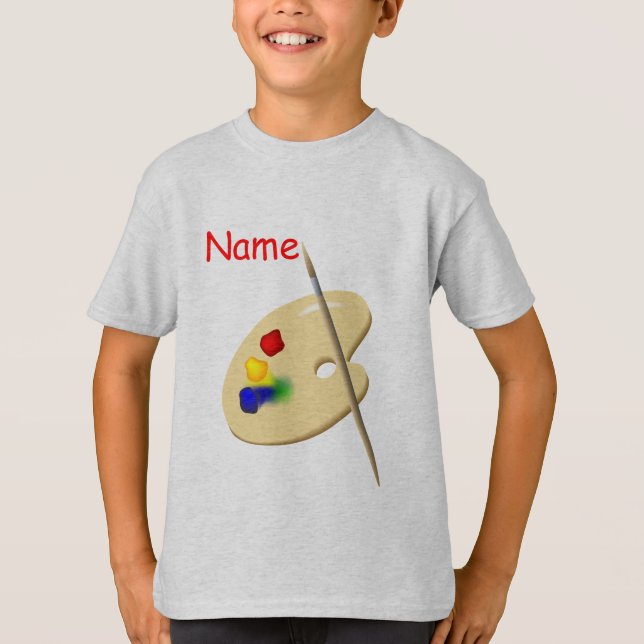 Kinddrens Artist Palette Kinder Grau T - Shirt (Vorderseite)