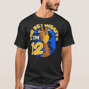 Kinder12. Geburtstag Giraffe Zoo Thema Tween Birth T-Shirt
