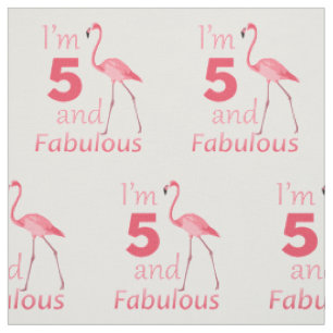 Kinder5. Geburtstags-niedlicher rosa Flamingo Stoff