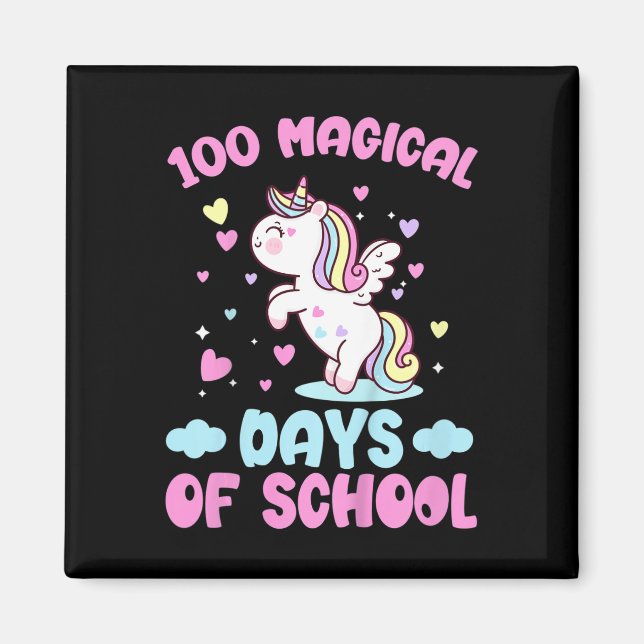 Kinder 100 magische Tage der Schulmädchen 100. Magnet (Vorne)