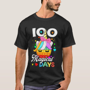 Kinder 100. Schultag Unicorn 100 magische Tage T-Shirt
