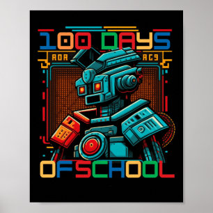 Kinder 100 Tag der Schule Gamer Boy Girl Gamer Fut Poster