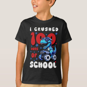 Kinder 100 Tage Schule Dinosaurier Monster Truck T-Shirt