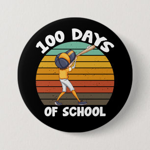 Kinder 100 Tage Schule Jungen 100. Tag Baseball Button