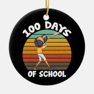 Kinder 100 Tage Schule Jungen 100. Tag Baseball Keramik Ornament