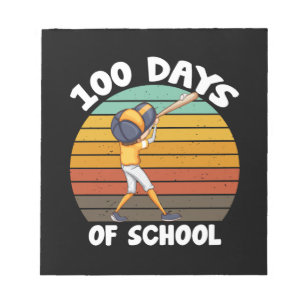 Kinder 100 Tage Schule Jungen 100. Tag Baseball Notizblock