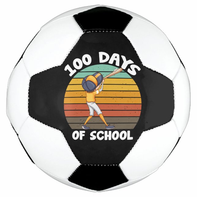 Kinder 100 Tage Schuljunge 100 Tage Baseball Fußball (Vorderseite)