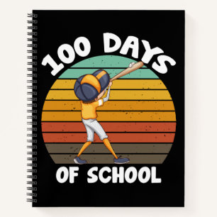 Kinder 100 Tage Schuljunge 100 Tage Baseball Notizbuch