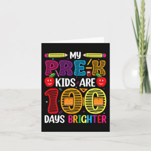 Kinder 100 Tage Schullehrer Karte