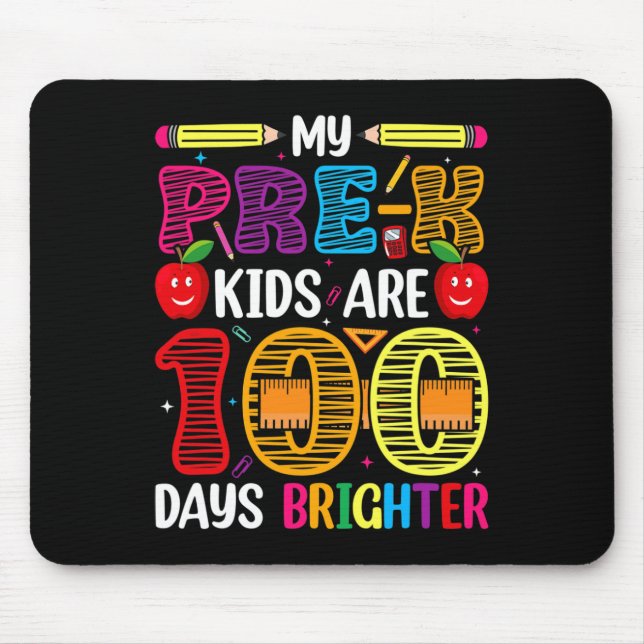 Kinder 100 Tage Schullehrer Mousepad (Vorne)