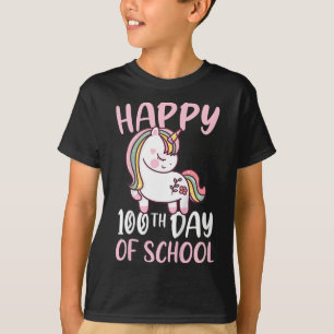 Kinder 100 Tage Schulmädchen glücklich 100. T-Shirt
