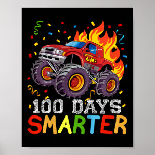 Kinder 100 Tage Smarter Boys Monster Truck 100. Ta Poster