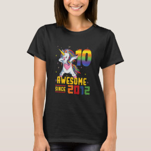 Kinder 10. Geburtstag Einhorn Dabbing 10 Jahre alt T-Shirt