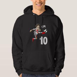 Kinder 10 Geburtstag Fußball England 10 Jahre Jung Hoodie