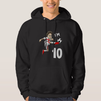 Kinder 10 Geburtstag Fußball England 10 Jahre Jung Hoodie