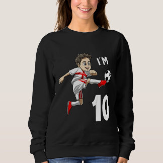 Kinder 10 Geburtstag Fußball England 10 Jahre Jung Sweatshirt