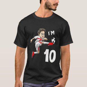Kinder 10 Geburtstag Fußball England 10 Jahre Jung T-Shirt