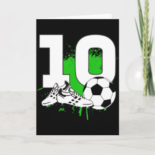 Kinder 10. Geburtstag Jungen 10 Jahre Fußball T-Sh Karte