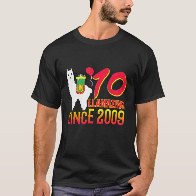 Kinder 10. Geburtstag Llama Shirt Llamazing Seit 2 (Vorderseite)