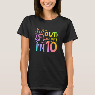 Kinder 10. Geburtstag Peace Out Single Digits I'm T-Shirt