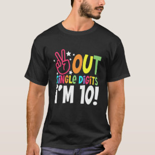 Kinder 10. Geburtstag Peace Out Single Digits I'm T-Shirt
