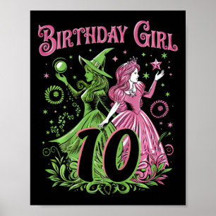Kinder 10. Geburtstag Rosa und Grün 10 Jahre alt Poster