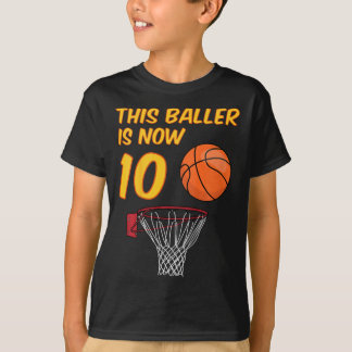 Kinder 10. Geburtstag Sketch Hoop 10 Jahre alter J T-Shirt