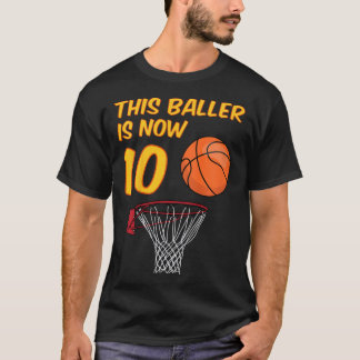 Kinder 10. Geburtstag Sketch Hoop 10 Jahre alter J T-Shirt