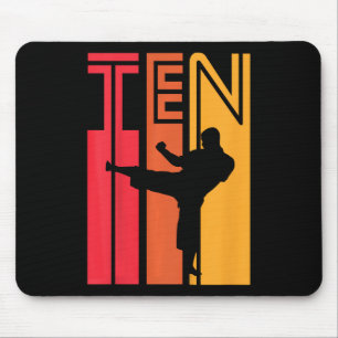 Kinder 10. Geburtstagsgeschenk Karate Retro Taekwo Mousepad