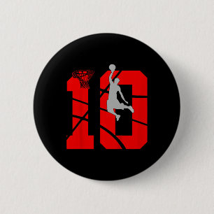 Kinder 10 Jahre alt 10. Basketball Geburtstagspart Button