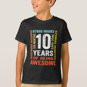 Kinder 10 Jahre alt 10. Geburtstag Geschenk Vintag T-Shirt
