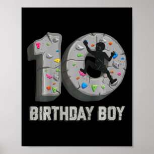 Kinder 10 Jahre alt Bouldernd 10. Geburtstag Abent Poster