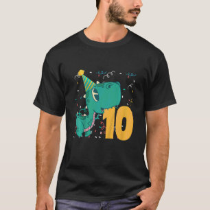 Kinder 10 Jahre Jungen 10. Tag Dinosaurier Dino Ze T-Shirt