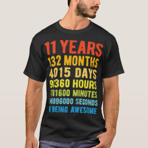 Kinder 11. Geburtstag 11 Jahre alter Vintager Retr T-Shirt