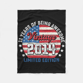 Kinder 11. Geburtstag Junge Amerikanische Flagge V Fleecedecke