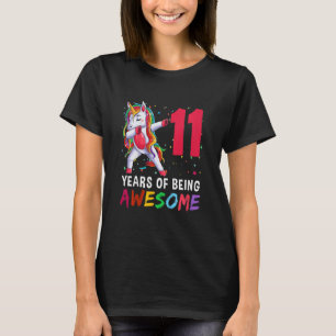 Kinder 11 Jahre alte Mädchen Teens Einhorn 11 t T-Shirt