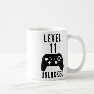 Kinder 11 Jahre Geburtstag Gamer Level 11 Freigesc Kaffeetasse